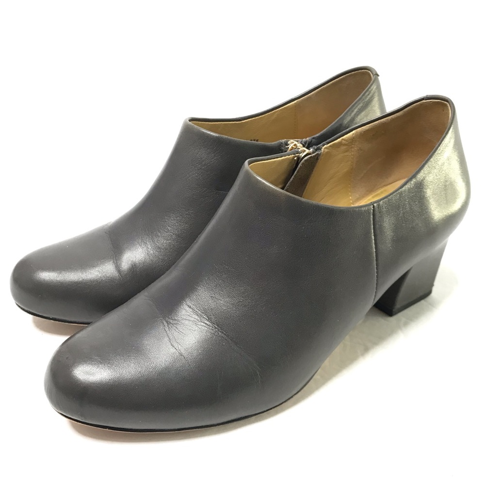 TROTTERS Vintage Gray Block Heel Low Bootie Size 7.5 W Zip Side